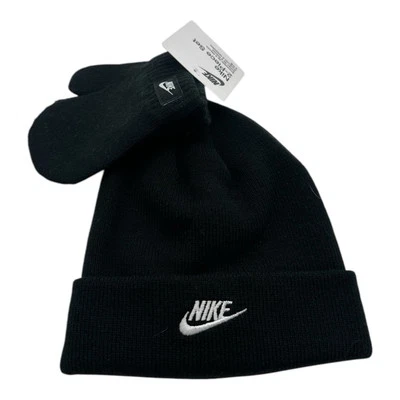 Nike Toddler Boys Hat and Mittens 2 Piece Set Color Black Sz 2/4T 7A2961-023 - Image 1 of 2