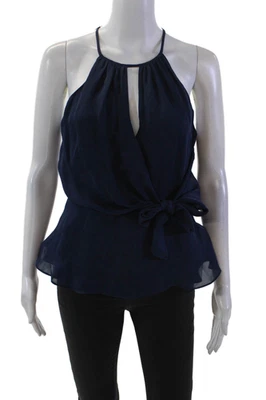 Parker Womens Silk Spaghetti Strap Sleeveless Tank Top Navy Blue Size Small - Image 1 of 4