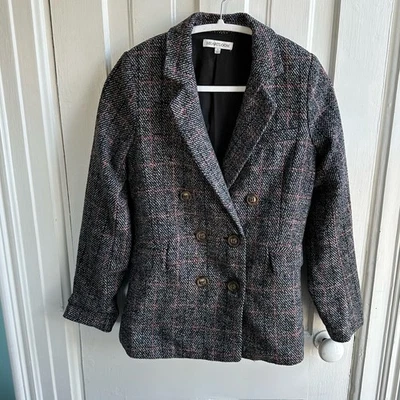 Blazer de tweed Heartloom Ivy a cuadros de doble botonadura Foto 1 de 4