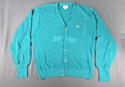 Cárdigan Suéter De Colección Izod Lacoste Para Hombre Grande Turquesa Años 80 EE. UU. Acrílico Foto 1 de 4