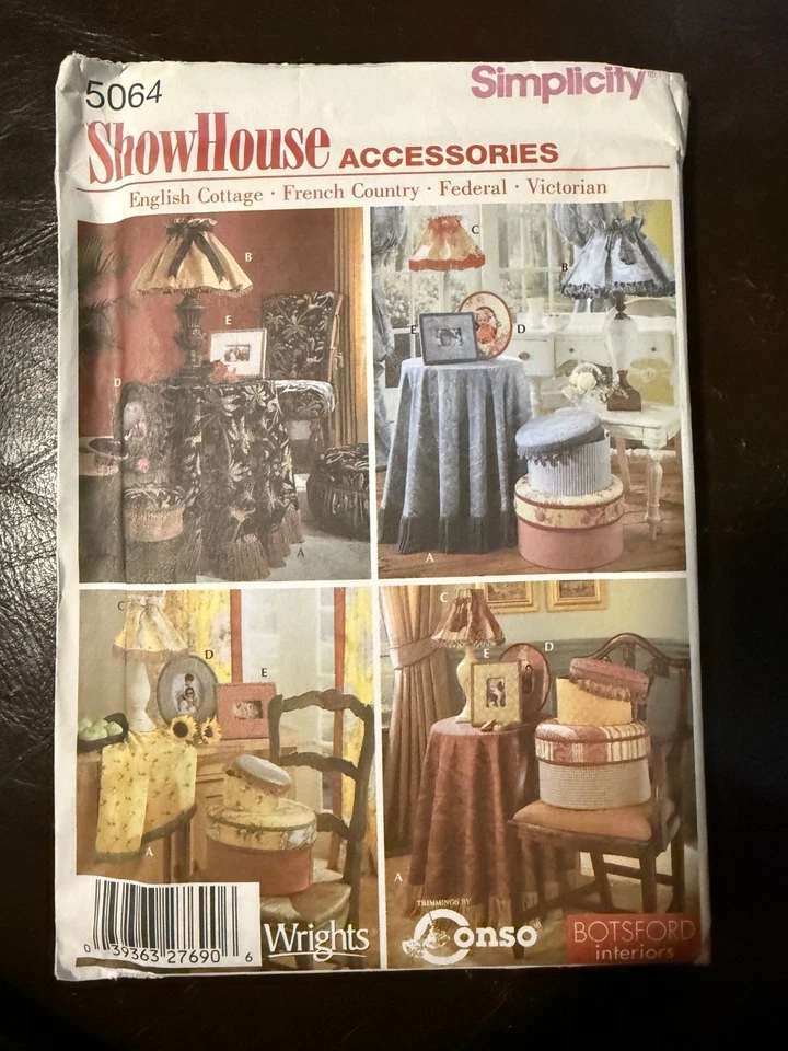 5064 Vintage Simplicity Patrón de Costura Decoración del Hogar Mantel Sombrilla Cubiertas UC Foto 1 de 1