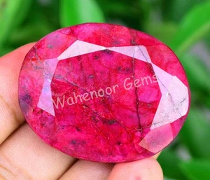 197,40 Ct Pietra Preziosa Sciolta Naturale Enorme Sangue Rosso Rubino Ovale Certificata AGL - Foto 1 di 5