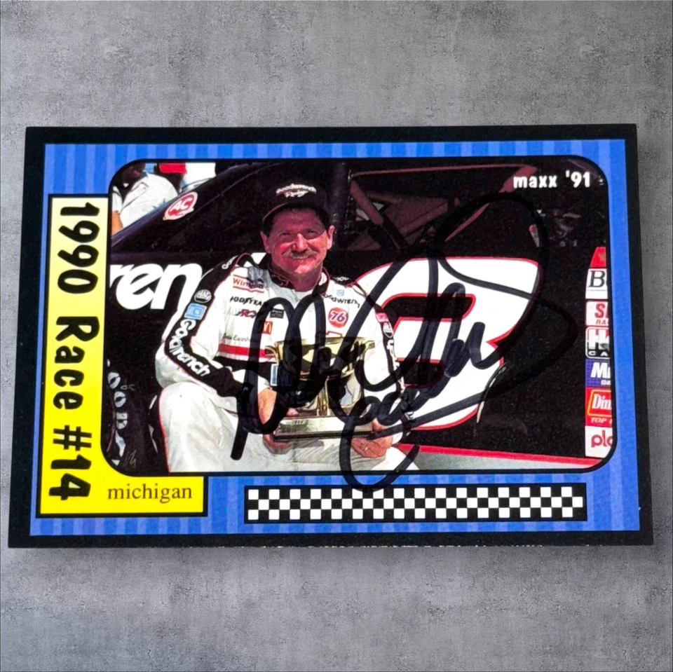 Dale Earnhardt 1991 MAXX  #184 MICHIGAN VINTAGE NASCAR WINSTON CUP signed card - Image 1 of 1