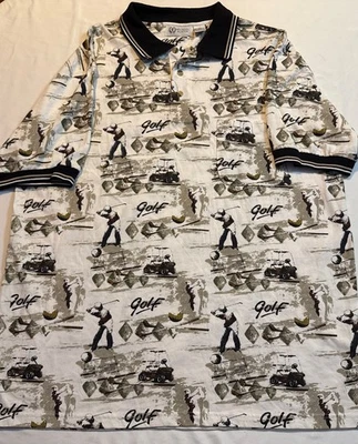 Винтажная рубашка-поло Michael Austin для гольфа гольфистов с принтом XXL - Изображение 1 из 4