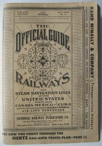 April 1957 OFFIZIELLER EISENBAHNFÜHRER Fluggesellschaft Dampfschiff Eisenbahn Fahrpläne Karten Anzeigen - Bild 1 von 13