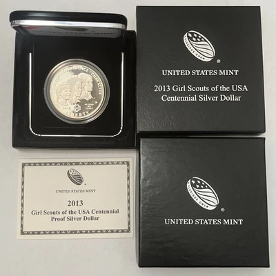 2013 W $1 Girls Scouts of the USA Centennial Proof Silver Dollar OGP & COA - Image 1 of 4