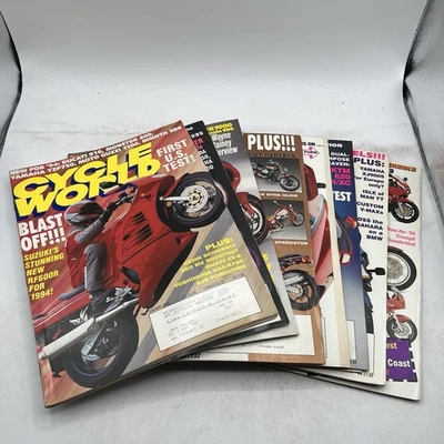 Cycle World Motorcycle Magazine 1994 Lot of 9 Issues Honda Suzukis Yamaha BMW - Image 1 of 4
