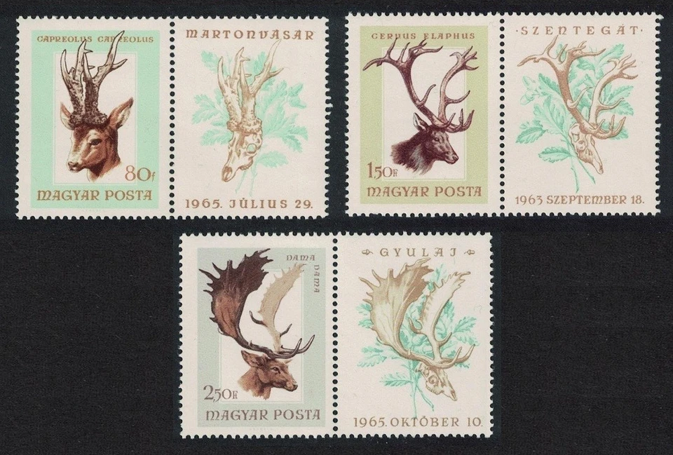 Hungary Hunting 3v with labels 1966 MNH SG#2208-2210 - Image 1 of 1