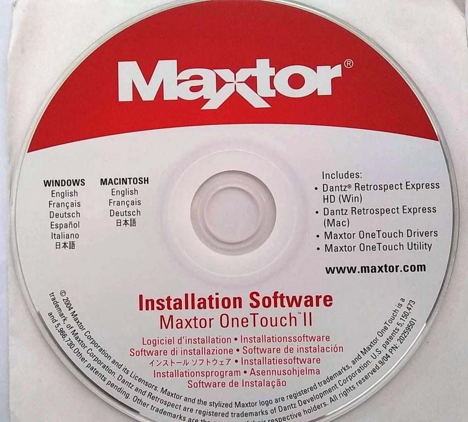 Maxtor OneTouch II Software Installation CD for Windows & Mac - Image 1 of 1