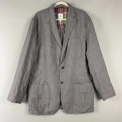 Территория впереди льняной блейзер Sport пальто куртка мужская XLT серый неструктурированный опрятный - Изображение 1 из 4