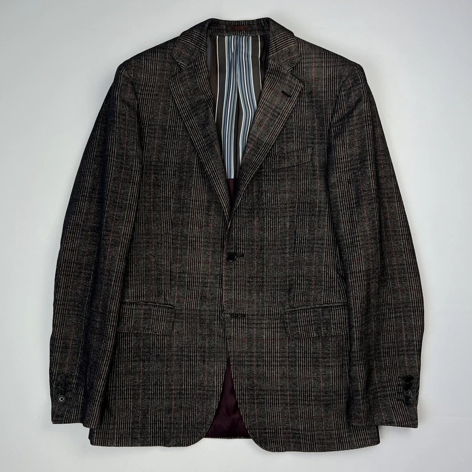 Chaqueta Blazer Etro Milano Cuadros Lana Algodón Terciopelo Hombre Talla 52 Foto 1 de 4