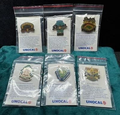 Lot of 6 Dodgers pins 1987 Unocal 76 Stadium Pennants Olympics All-Star *NIP* - Image 1 of 4