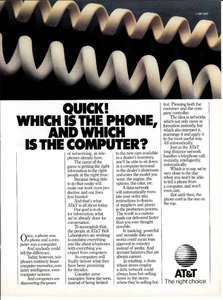 1987 AT&T BELL LABS Telephone Computer Lines Vintage Magazine Print Advertising - Picture 1 of 1