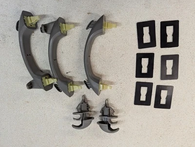 99-07 Silverado Sierra Pewter Overhead Roof Grab Handles & Hooks Set Gray Pewter - Image 1 of 4