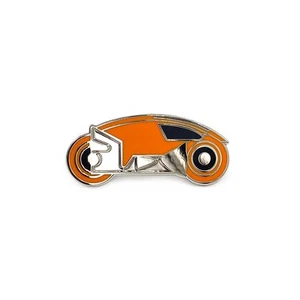 LIGHT CYCLE ORANGE HARD ENAMEL CHROME PLATED LAPEL PIN YESTERDAYS CO - Picture 1 of 1
