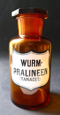 Ancien pot flacon pharmacie verre Étiquette émaillée apothicaire Era Legras - Photo 1/4