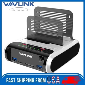 Wavlink Dual Bay Drive Enclosures Hard Drive Clone SSD HDD 2.5"/3.5" SATA UASP - Picture 1 of 76