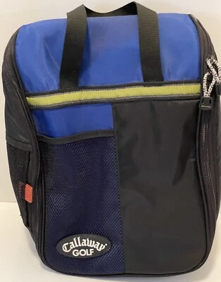 Bolsa de almacenamiento de zapatos de golf ventilada Callaway estuche de viaje con cremallera completa, negro/azul Foto 1 de 4