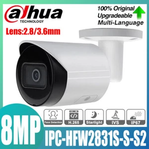Original Dahua IPC-HFW2831S-S-S2 Starlight 8MP IR IP67 H.265+ Bullet IP Camera - Picture 1 of 8