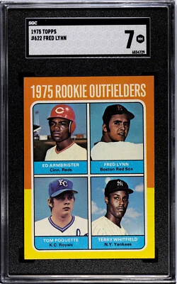 1975 Topps #622 Rookie Outfielders Fred Lynn Boston Red SOX  SGC 7 NM - Image 1 of 2
