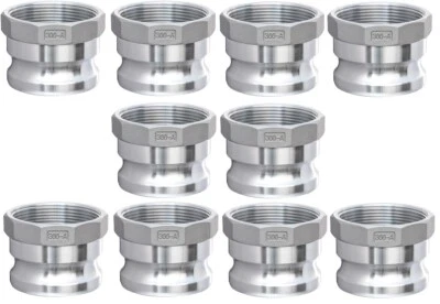 (10 Pack) Aluminum 3" Type A Camlock | Female NPT Thread x Male Adapter Fitting - Image 1 of 4