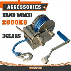 2000kg Hand Winch Dyneema Rope 3speed- Boat Car Marine Trailer Express Post - Picture 1 of 8