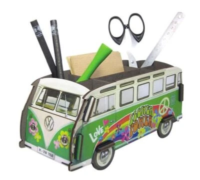 Werkhaus VW T1 Hippie Stiftebox Stifteköcher VW Bulli Butler bunt Peace Geschenk