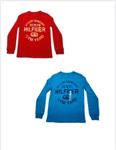 Tommy Hilfiger Boys T-shirt Long Sleeve Graphic Print 100% Cotton Large - Picture 1 of 24