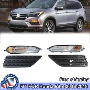 For 2016-2018 Honda Pilot Corner Turn Signal Lights W/Fog Lamp Cover Bezel 4pcs - Picture 1 of 9