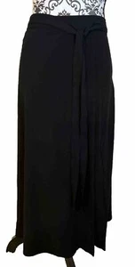 NEW “Who What Wear” Black FAUX wrap straight skirt SASH tie Sz 12 SIDE SLIT - Picture 1 of 10
