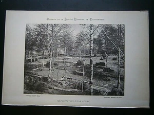 Gravure ancienne Lorraine Forêt bucheron "Exploitation d'une coupe" - Imagen 1 de 1