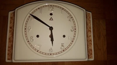 Alte Dugena Pendel Keramik Küchenuhr weiß 50er Vintage mid century - Bild 1 von 3