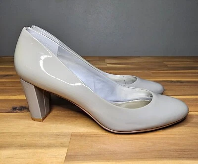 Mini bomba de tacón Lauren Ralph Lauren para mujer 10 B gris charol de colección Foto 1 de 4