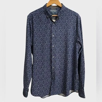 NWT Heritage Report Collection Button-Up Shirt Men's XL Blue Floral Long Sleeve - Image 1 of 4