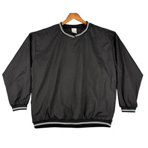 Vtg Nike Golf Windbreaker Jacket Boys XL Black 16-18 V-Neck Pullover Clima Fit - Picture 1 of 11