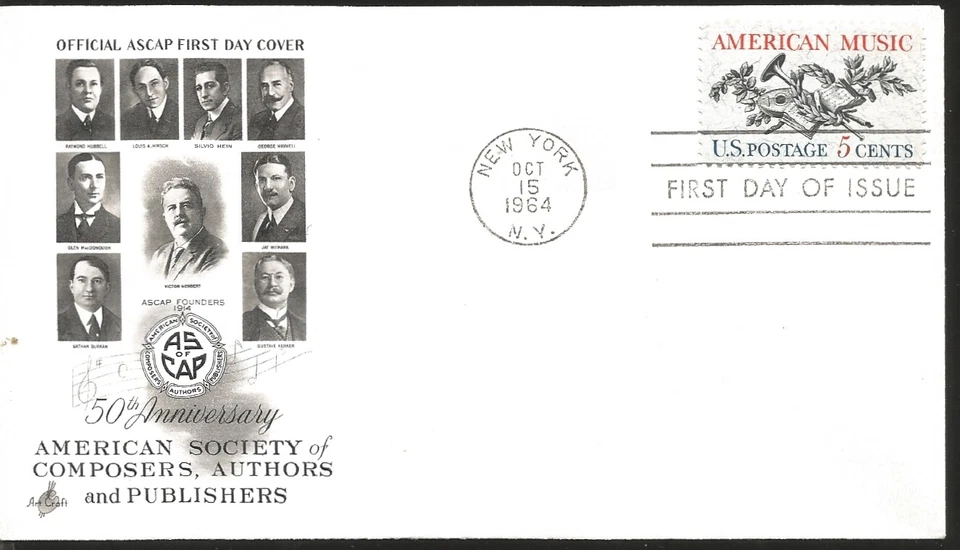 L) 1964 UNITED STATES, 50TH ANNIVERSARY AMERICAN SOCIETY OF COMPOSERS, AUTHORS - Image 1 of 1