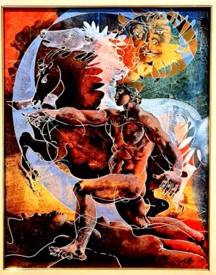 Hans Erni–Limited Edition Lithograph-Der Wagen des Apoll-Mythological Scene 1967 — 第 1/4 张图片