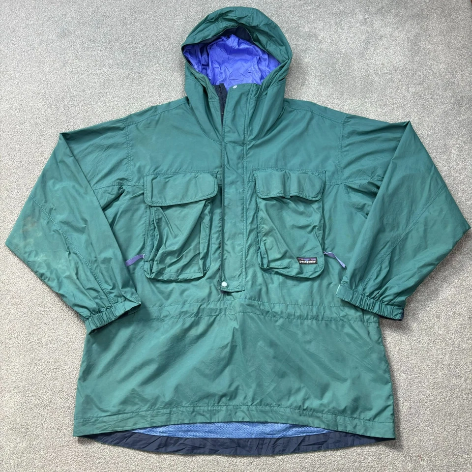 DE COLECCIÓN Chaqueta Patagonia Adulto Grande Verde SST Pesca con Mosca Vadeo Capucha Abrigo Hombres Foto 1 de 4