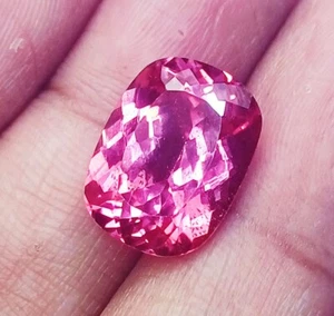 Pietra Preziosa Sciolta Forma Cuscino 12,25 Ct Morganite Naturale Certificata Taglio Principe - Foto 1 di 7