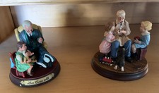 (2) Norman Rockwell Figurines, Grandpa'S Gift For Love & Love Cures All, In Box