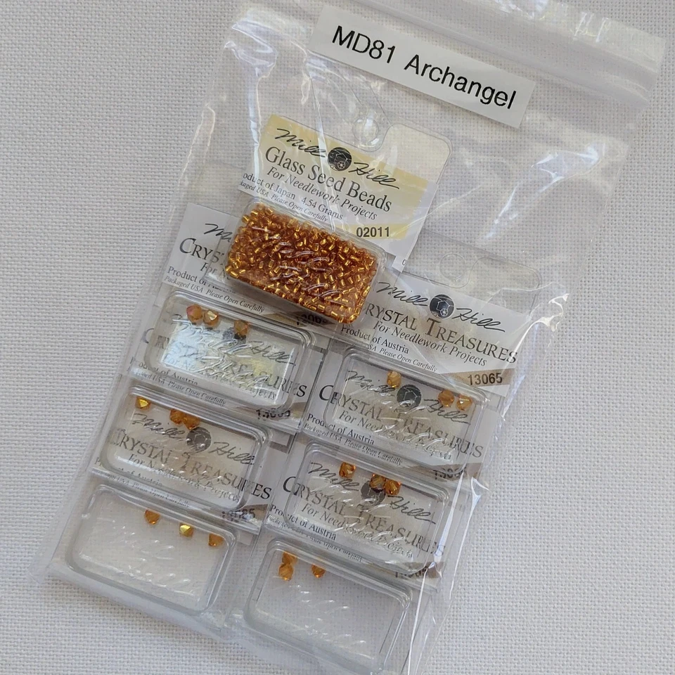 Mirabilia Archangel Beaded Cross Stitch Embellishment Bead and Treasure Pack - Image 1 of 4