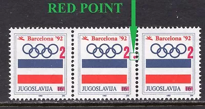 162 - YUGOSLAVIA 1992 - Olympic Games - Barcelona - Surcharge stamp- ERROR - MNH - Image 1 of 2