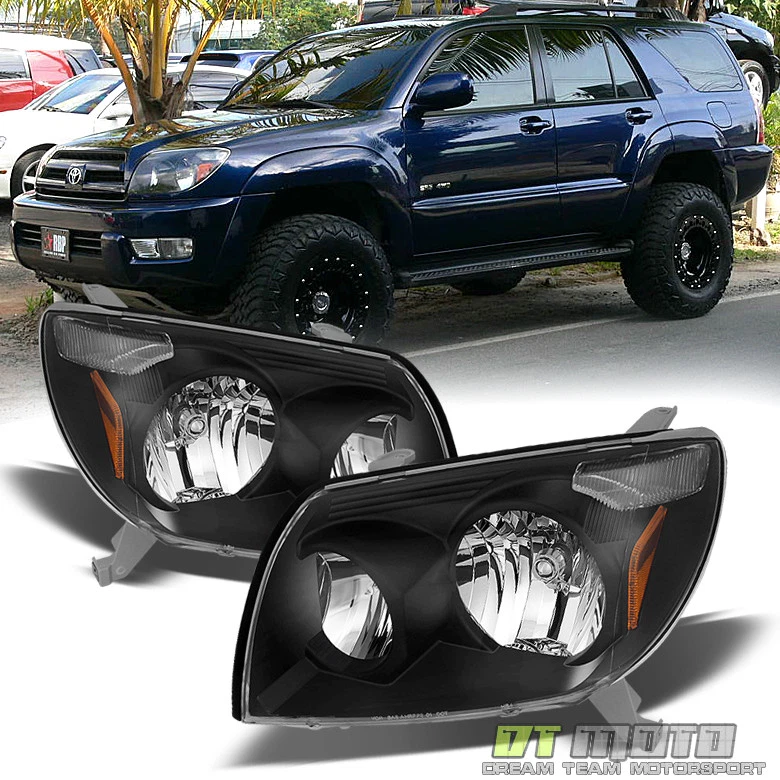 Faros delanteros izquierda+derecha para Toyota 4Runner 4-Runner 2003 2004 2005 negros Foto 1 de 4