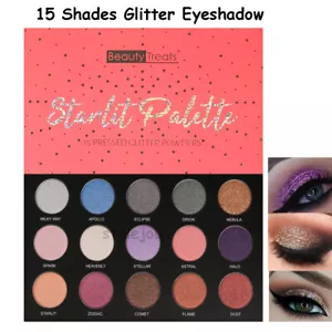 Beauty Treats Starlit Glitter Metallic 15 Color Eyeshadow Palette - Picture 1 of 2