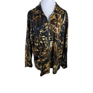 Ruby Rd Wms 22W Brown Shades Poly Spandex Lt Weight Jacket B26 - Picture 1 of 23