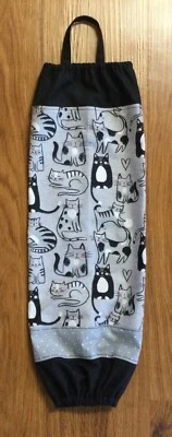 Ручной/домашний держатель для продуктовых магазинов; КОШКИ в черной и серой фланели (#Pp), БЕСПЛАТНАЯ доставка - Изображение 1 из 4