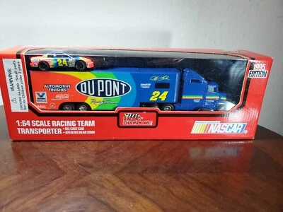 1:64 Scale RACING CHAMPIONS 1995 Edition #24 Jeff Gordon DuPont Blue TRANSPORTER - Image 1 of 4