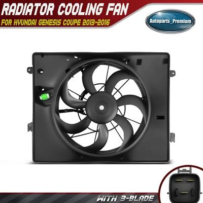 Radiator Cooling Fan Assembly for Hyundai Genesis Coupe 2013-2016 V6 3.8L Coupe - Image 1 of 4