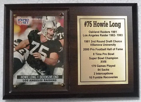 Los Angeles Raiders Howie Long Football Card Plaque Cover