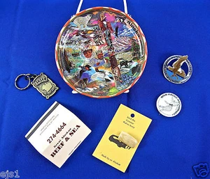 Lot-Souvenirs of Alaska -Tip Tray/Key Ring/Walrus, Eagle Pins/Keyring-more - Picture 1 of 10